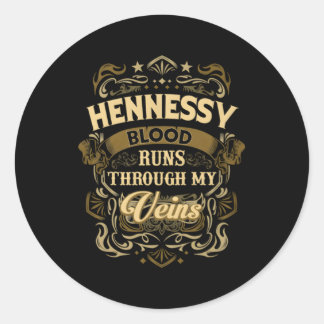 Pegatina Redonda Hennessy Sangod A Través De Mis Venas