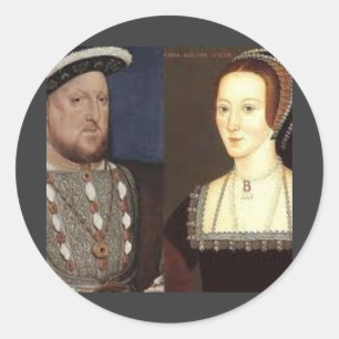 Pegatina Redonda Henry 8 y Anne Boleyn