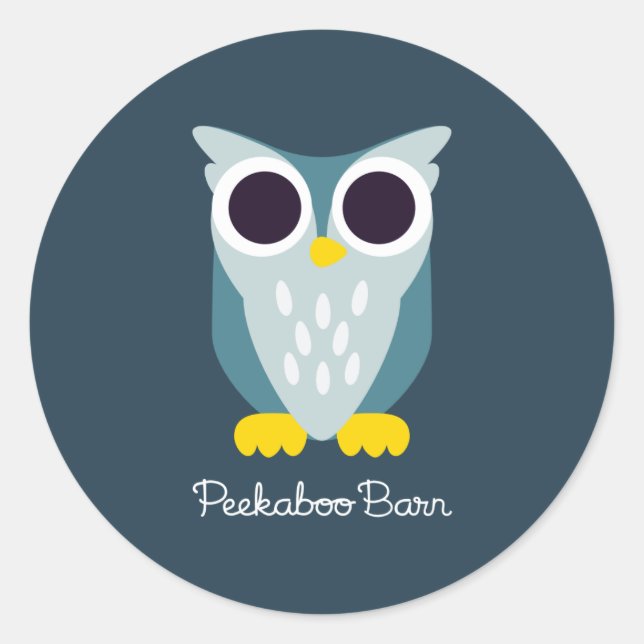 Pegatina Redonda Henry el búho (Anverso)