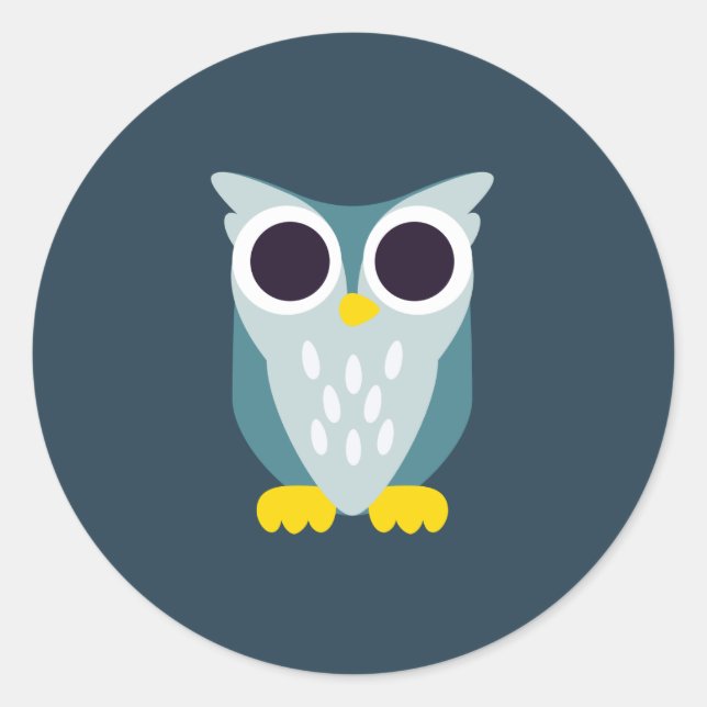 Pegatina Redonda Henry el búho (Anverso)