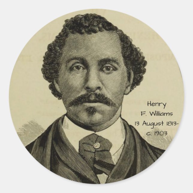 Pegatina Redonda Henry F. Williams (Anverso)