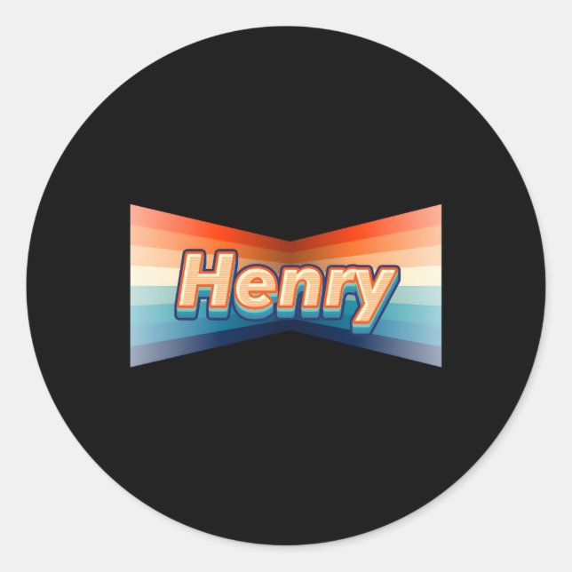 Pegatina Redonda Henry First Name Henry (Anverso)