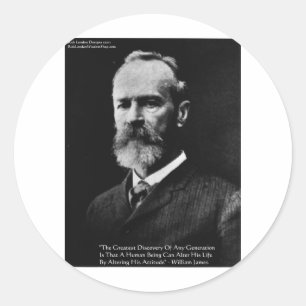 Pegatina Redonda Henry James Attitude Wisdom Cita regalos y tarjeta