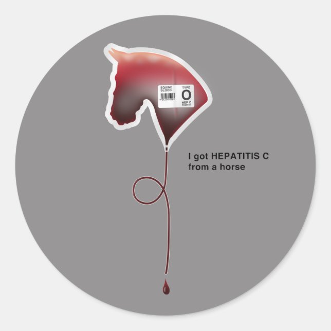 Pegatina Redonda Hepatitis C (Anverso)