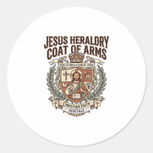 Pegatina Redonda Heráldica de Jesús Escudo de Armas Heráldica de Je