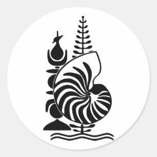 Pegatina Redonda Heráldica oficial del escudo de armas de Nueva