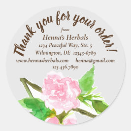 Pegatina Redonda Herb Farm Gracias Por Su Pedido
