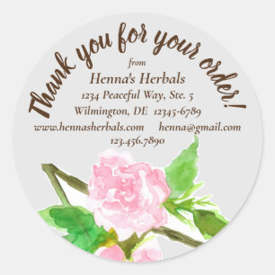 Pegatina Redonda Herb Farm Gracias Por Su Pedido