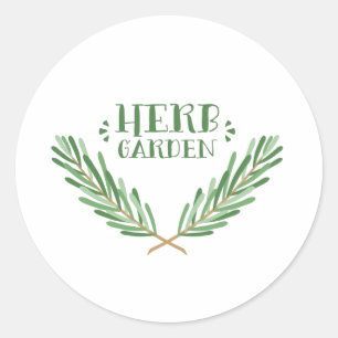 Pegatina Redonda Herb Garden