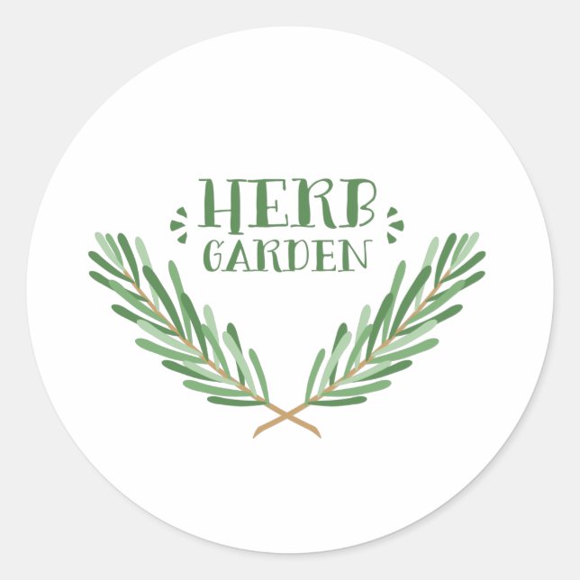 Pegatina Redonda Herb Garden (Anverso)