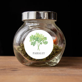 Pegatina Redonda Herb Parsley Watercolor