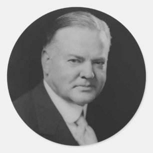 Pegatina Redonda Herbert Hoover