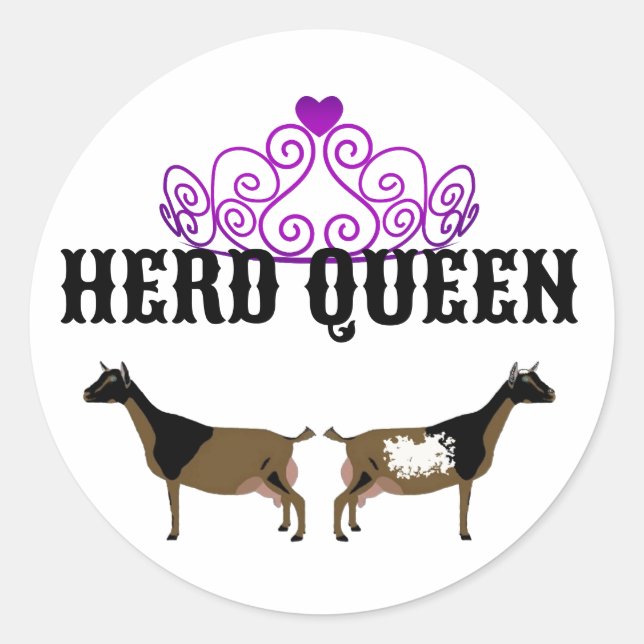 Pegatina Redonda Herd Queen -  Nigerian Dwarf Goat (Anverso)