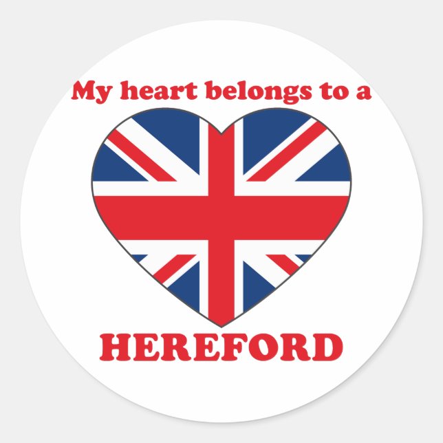 Pegatina Redonda Hereford (Anverso)