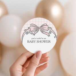 Pegatina Redonda Here's the Scoop Pink Ice Cream Sundae Favor