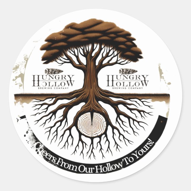 Pegatina Redonda Here's to Our Roots!  (Anverso)