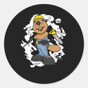 Pegatina Redonda Herir el constructor