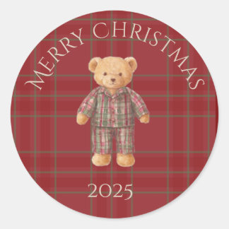 Pegatina Redonda Heritage Holiday Bear Sticker