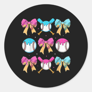 Pegatina Redonda Hermana de béisbol Arco de goteo Helado de goteo C