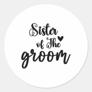 Pegatina Redonda Hermana Del Partido Bridal Del Boda Groom