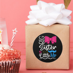 Pegatina Redonda Hermana grande y pequeña hermana para hermanita nu