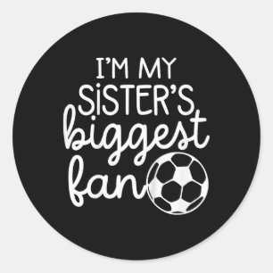 Pegatina Redonda Hermanas Grandes Bebé Fútbol El Mejor Fan Para Niñ