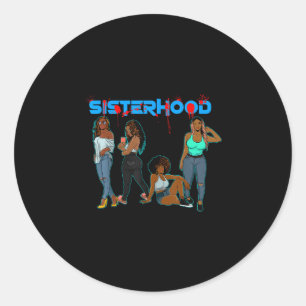 Pegatina Redonda Hermandad de Juneteenth hermanas amigas
