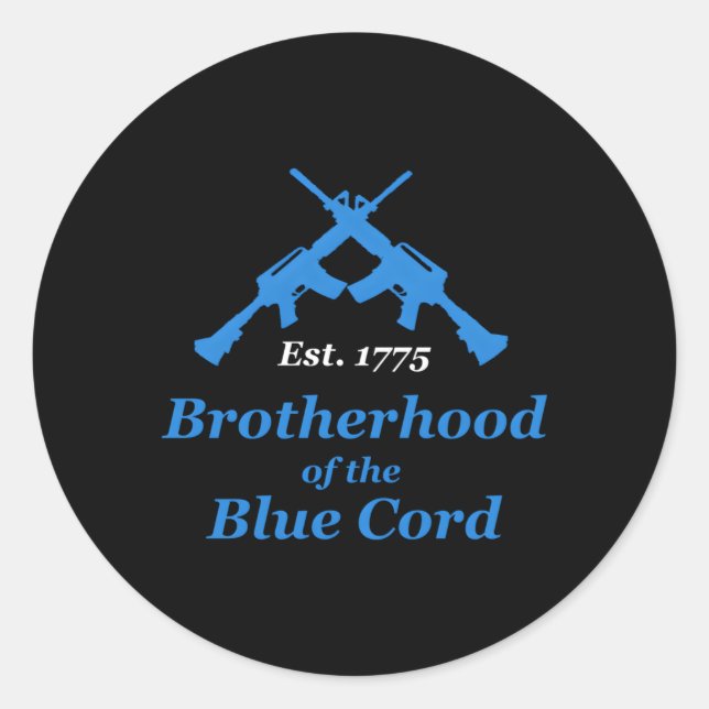 Pegatina Redonda Hermandad Del Estilo De Infantería Del Cuerpo Azul (Anverso)