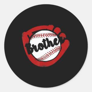 Pegatina Redonda Hermano de Béisbol, Madre del Softbol de Béisbol
