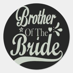 Pegatina Redonda Hermano De La Novia Bachelor Bridal Bachelorette