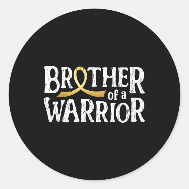 Pegatina Redonda Hermano De Un Guerrero De Conciencia Sobre El Cánc (Anverso)