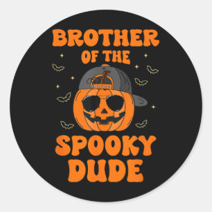 Pegatina Redonda Hermano Del Amigo Tonto Nacimiento De Calabaza De