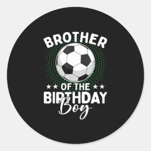 Pegatina Redonda Hermano del niño de cumpleaños cumpleaños jugador 
