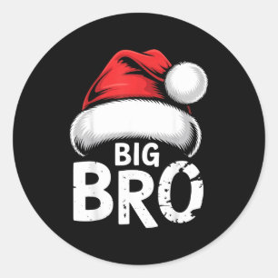 Pegatina Redonda Hermano Gran Navidad Santa Familia Pijama A Juego