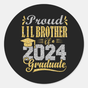 Pegatina Redonda Hermano Lil De Un Graduado De 2024