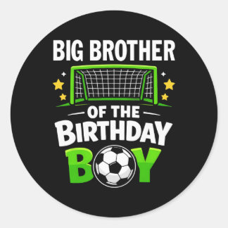 Pegatina Redonda Hermano Mayor Del Niño De Cumpleaños Fútbol Ll Fam