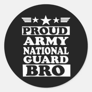 Pegatina Redonda Hermano Nacional de la Guardia Nacional del Ejérci