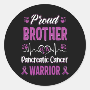 Pegatina Redonda Hermano orgulloso Conciencia de los guerreros del 