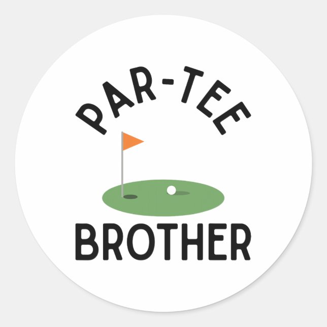 Pegatina Redonda Hermano Par Tee Divertido Cumpleaños De Golf Parti (Anverso)