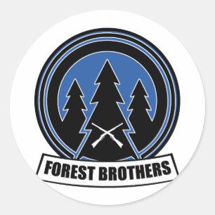 PEGATINA REDONDA HERMANOS FORESTALES LOGO WW2