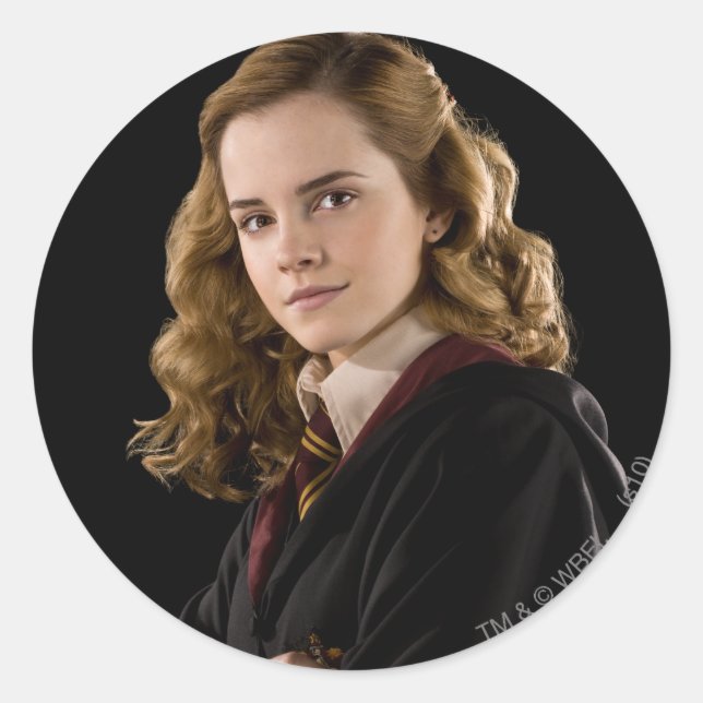Pegatina Redonda Hermione Granger Erudita (Anverso)