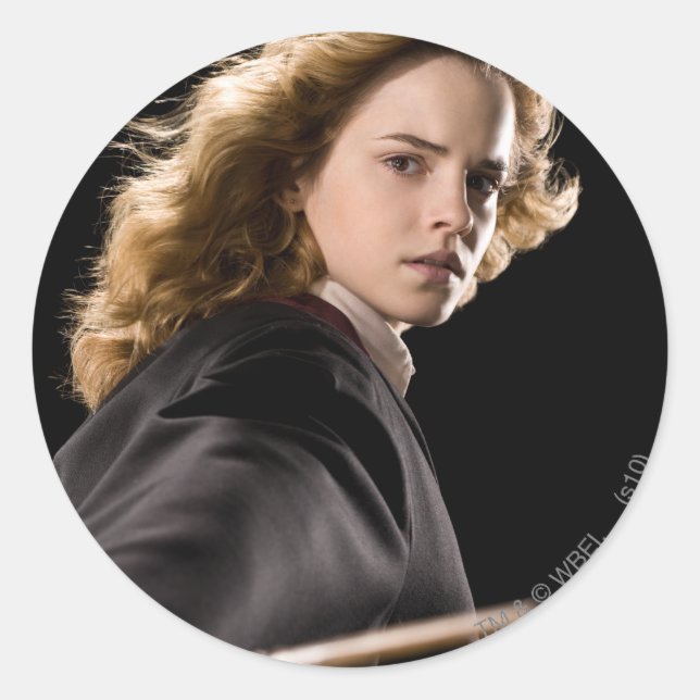 Pegatina Redonda Hermione Granger Ready For Action (Anverso)