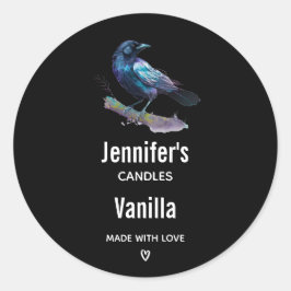 Pegatina Redonda Hermosa avenida en un negocio de velas de ramas de