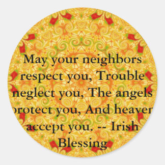 Pegatina Redonda Hermosa Bendición Irlandesa - IRLANDA