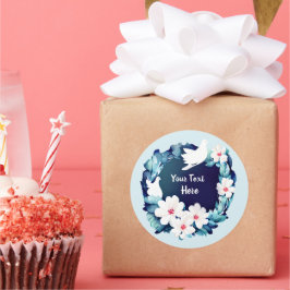 Pegatina Redonda Hermosa cortina blanca