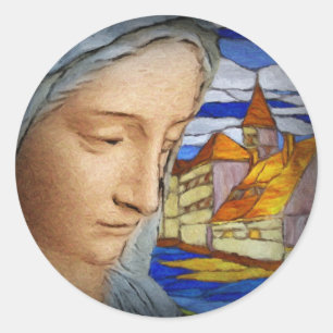 Pegatina Redonda Hermosa dama, con nombre de Marie