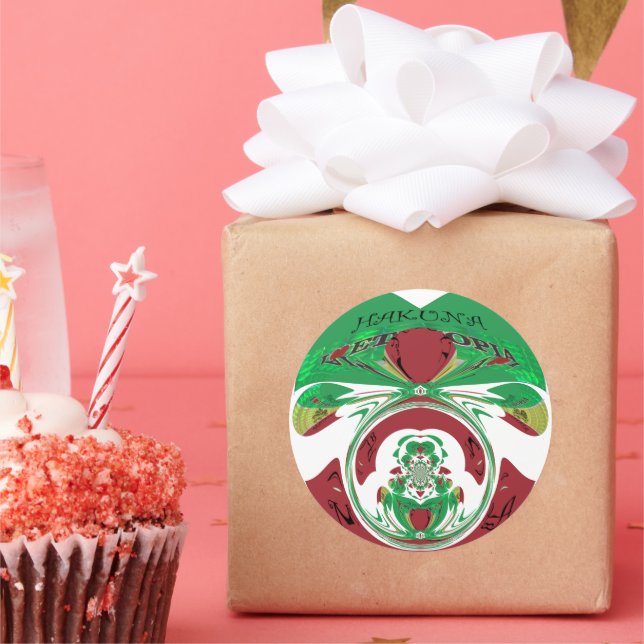 Pegatina Redonda Hermosa Etiopía Encantadora Hakuna Matata Amo Hea (Fiesta)