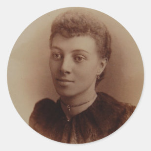 Pegatina Redonda Hermosa foto antigua de mujer negra