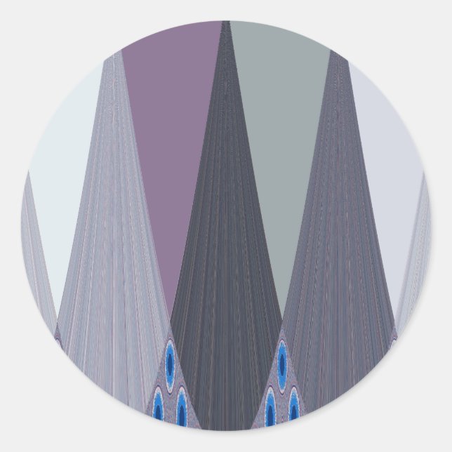Pegatina Redonda Hermosa impresión de arte de diseño de Chevron (Anverso)