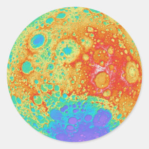 Pegatina Redonda Hermosa Luna